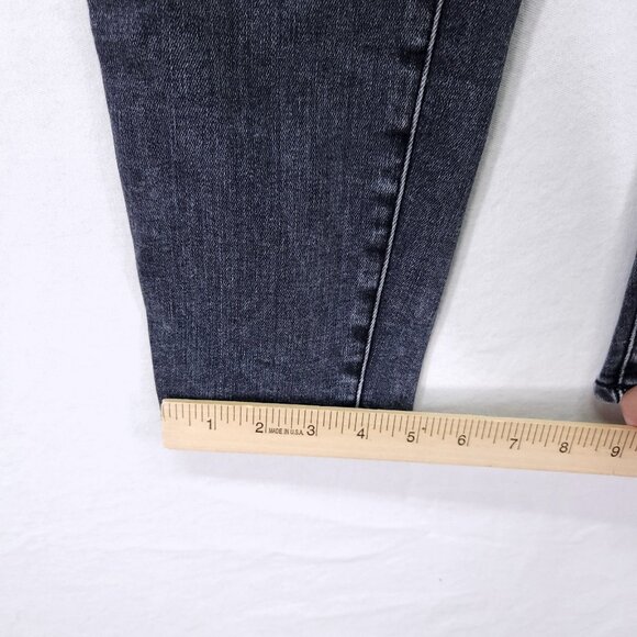 Madewell 10" High Rise Skinny Crop Jeans Size 30 Dark Wash with Whiskering - Picture 12 of 14